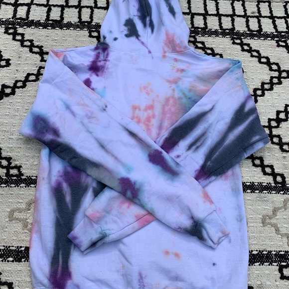 NWT multi tie dye l/s hooded zip-up sweatshirt - Picture 12 of 15